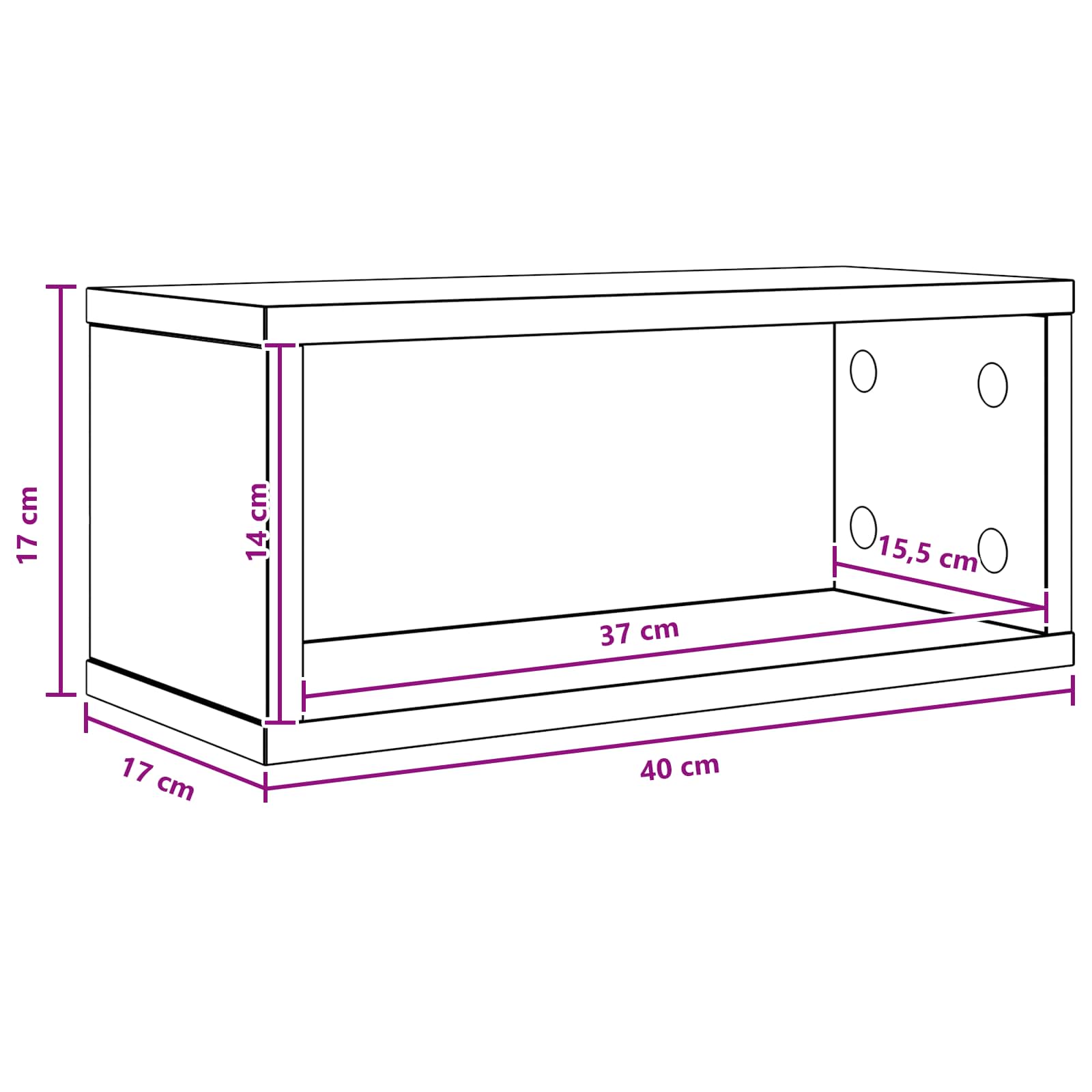 CD Aufbewahrungsregal Weiß 40 x 17 x 17 cm Holzwerkstoff