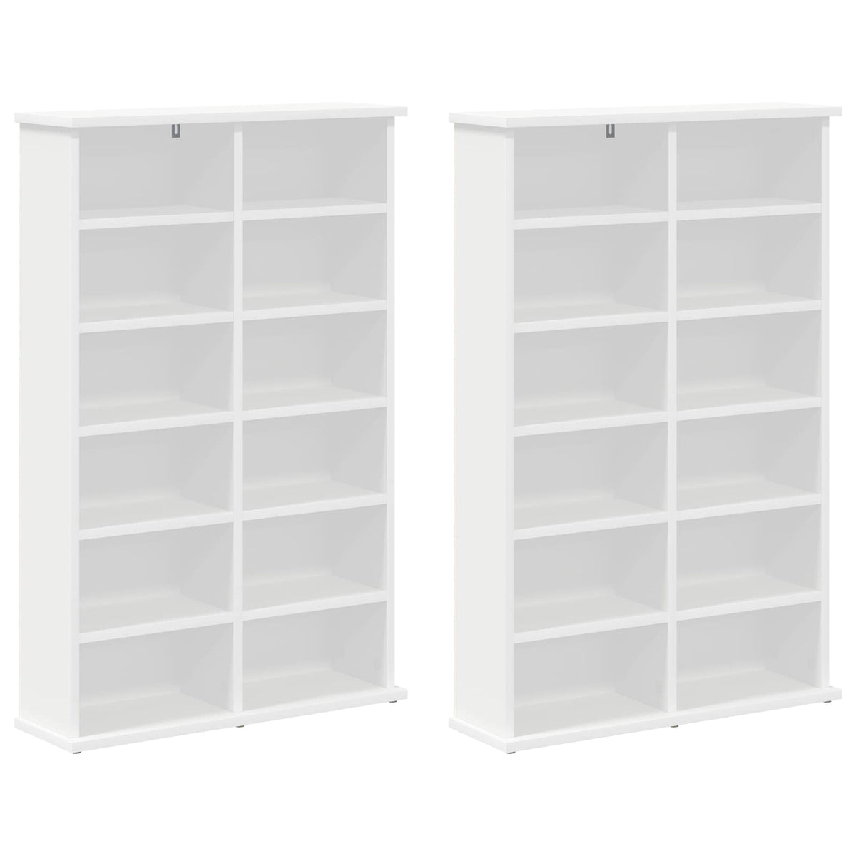 CD Regal 2 Stk. Weiß 60 x 17 x 92 cm Holzwerkstoff