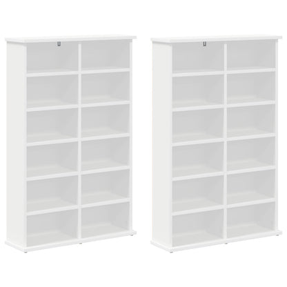CD Regal 2 Stk. Weiß 60 x 17 x 92 cm Holzwerkstoff