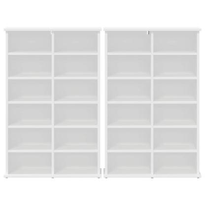 CD Regal 2 Stk. Weiß 60 x 17 x 92 cm Holzwerkstoff