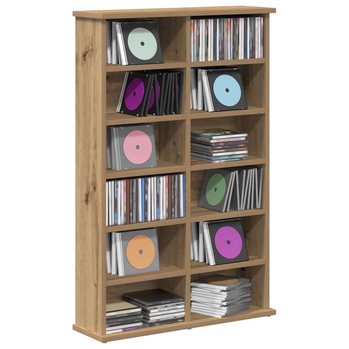 CD Regal Artisan-Eiche 60 x 17 x 92 cm Holzwerkstoff