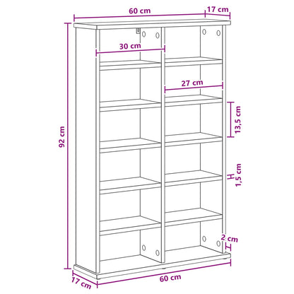 CD Regal Artisan-Eiche 60 x 17 x 92 cm Holzwerkstoff