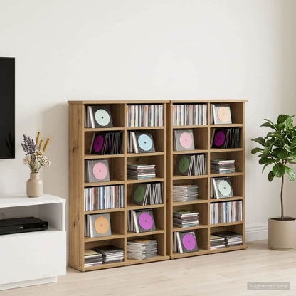 CD Regal 2 Stk. Artisan-Eiche 60 x 17 x 92 cm Holzwerkstoff