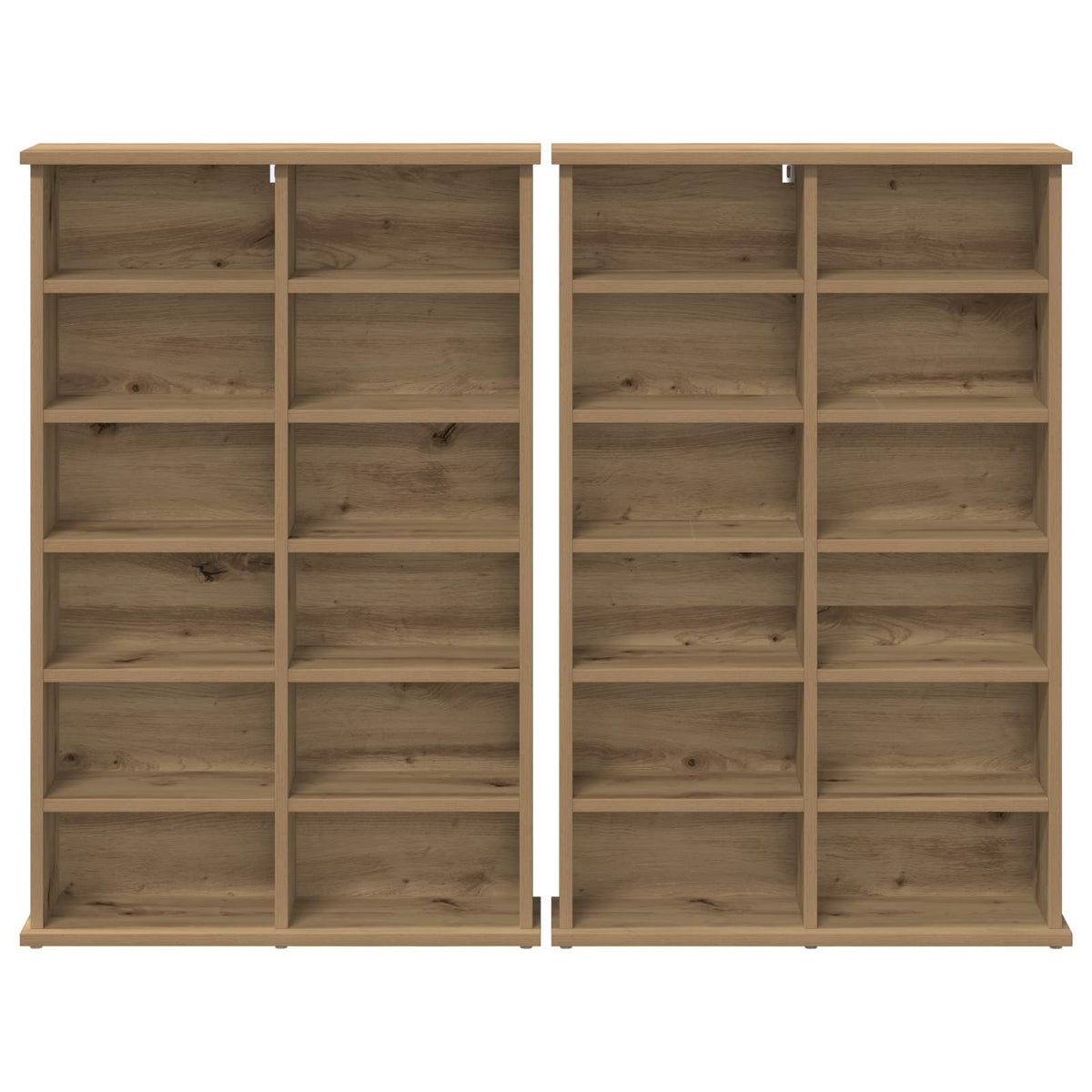 CD Regal 2 Stk. Artisan-Eiche 60 x 17 x 92 cm Holzwerkstoff