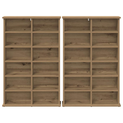 CD Regal 2 Stk. Artisan-Eiche 60 x 17 x 92 cm Holzwerkstoff