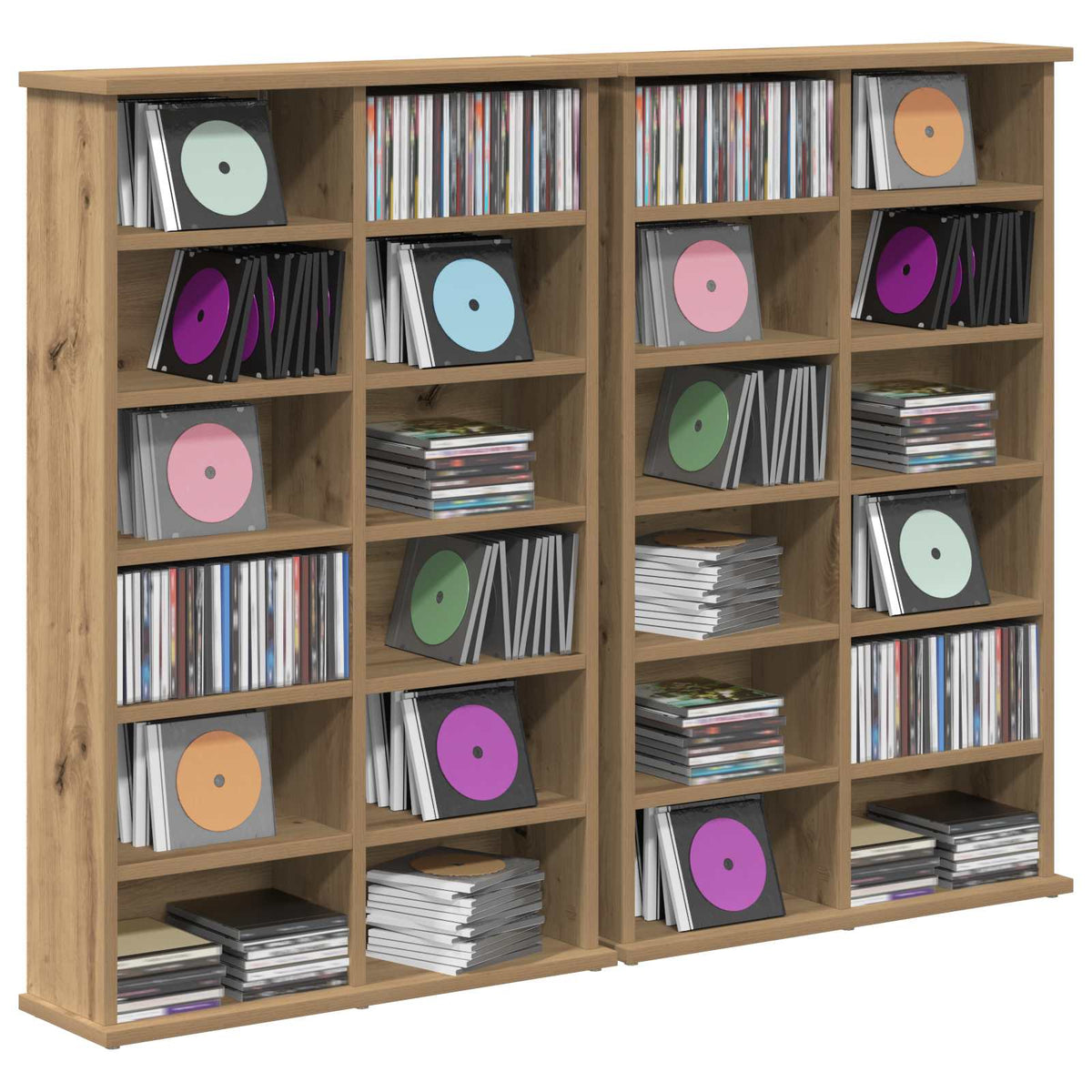 CD Regal 2 Stk. Artisan-Eiche 60 x 17 x 92 cm Holzwerkstoff