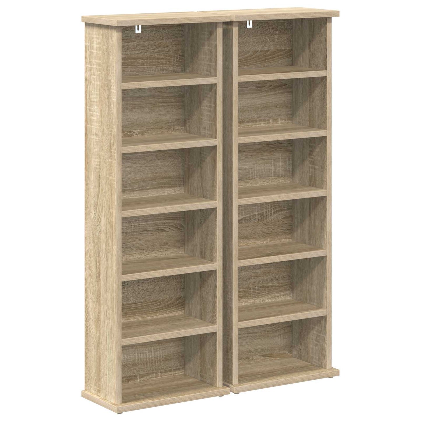 CD Regal 2 Stk. Sonoma-Eiche 60 x 17 x 92 cm Holzwerkstoff