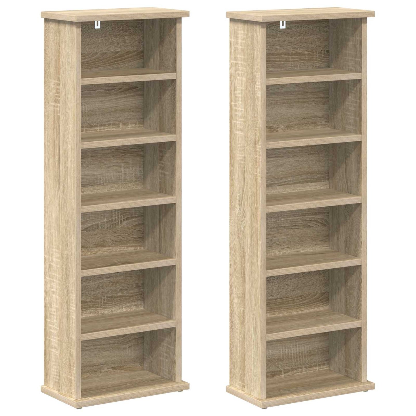 CD Regal 2 Stk. Sonoma-Eiche 60 x 17 x 92 cm Holzwerkstoff