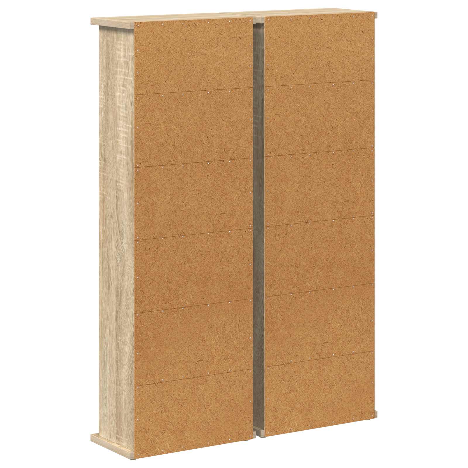 CD Regal 2 Stk. Sonoma-Eiche 60 x 17 x 92 cm Holzwerkstoff