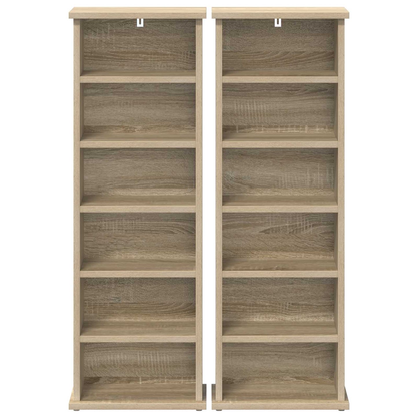 CD Regal 2 Stk. Sonoma-Eiche 60 x 17 x 92 cm Holzwerkstoff