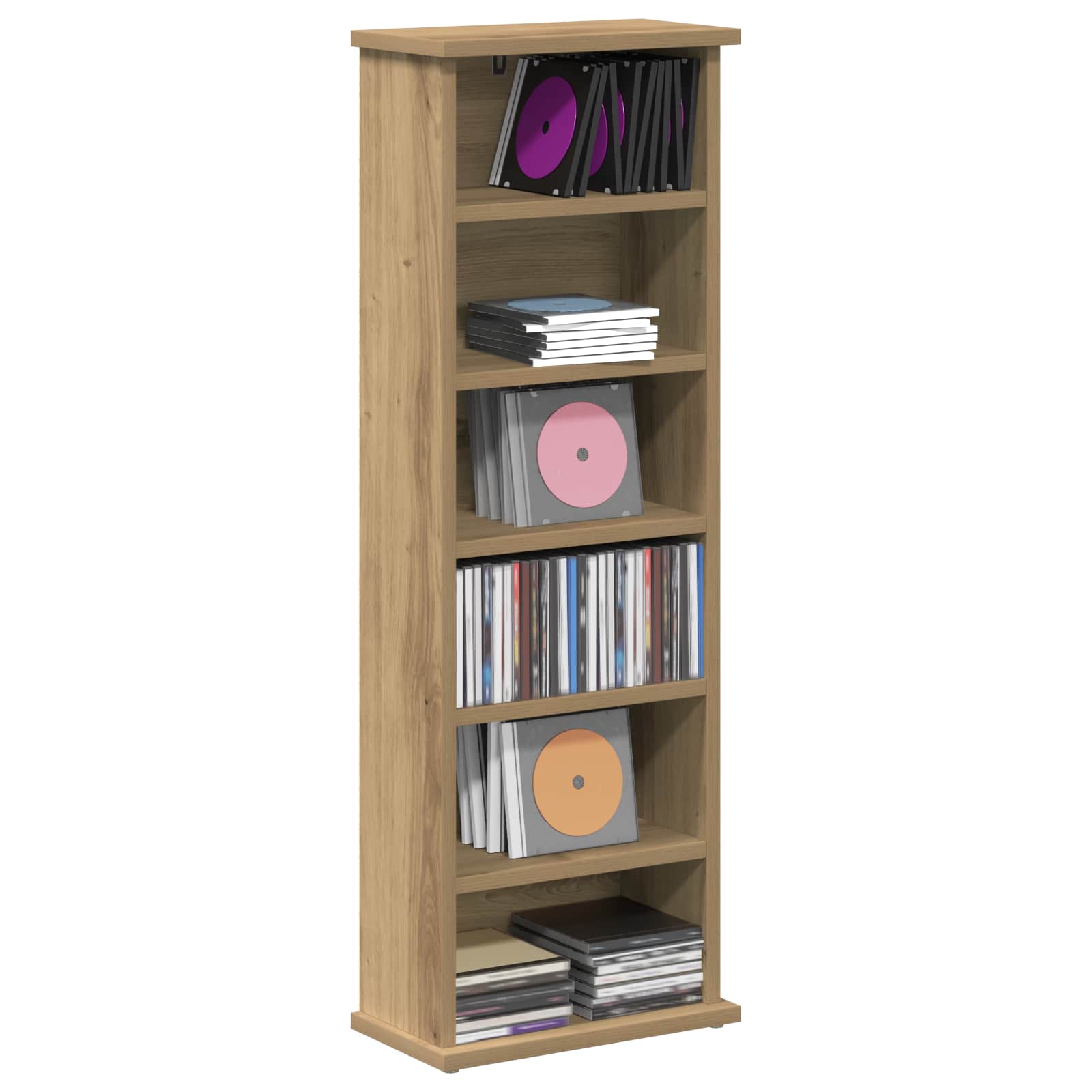 CD Regal Artisan-Eiche 60 x 17 x 92 cm Holzwerkstoff