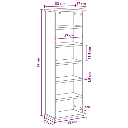 CD Regal Artisan-Eiche 60 x 17 x 92 cm Holzwerkstoff