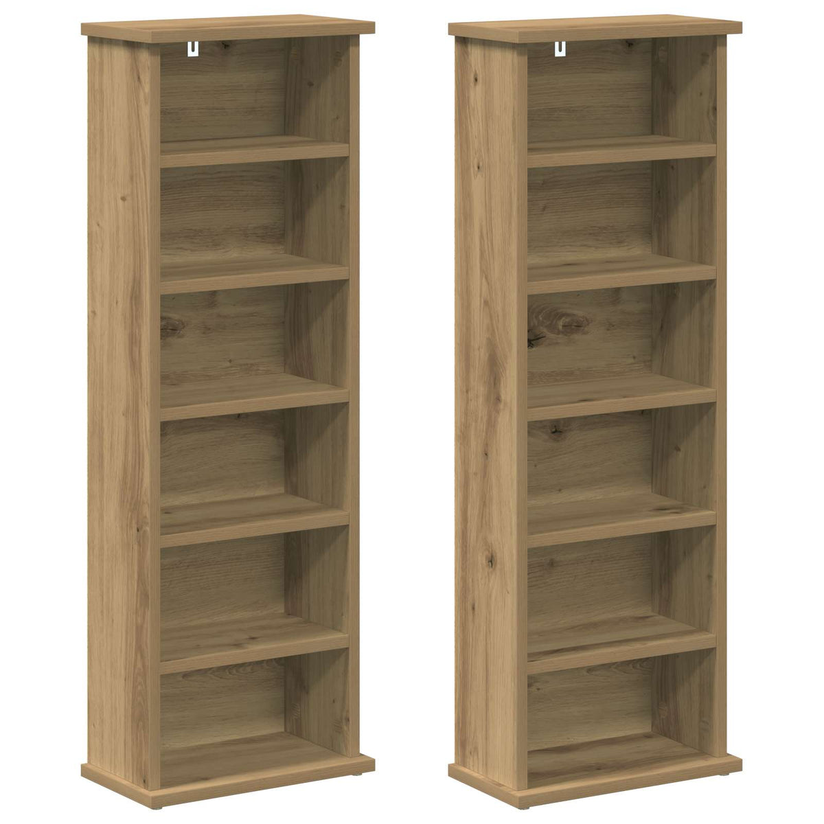 CD Regal 2 Stk. Artisan-Eiche 60 x 17 x 92 cm Holzwerkstoff