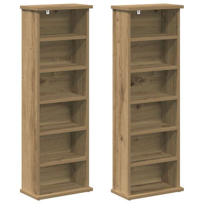 CD Regal 2 Stk. Artisan-Eiche 60 x 17 x 92 cm Holzwerkstoff