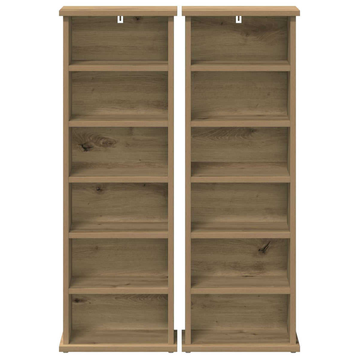 CD Regal 2 Stk. Artisan-Eiche 60 x 17 x 92 cm Holzwerkstoff