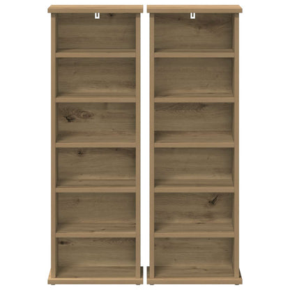 CD Regal 2 Stk. Artisan-Eiche 60 x 17 x 92 cm Holzwerkstoff