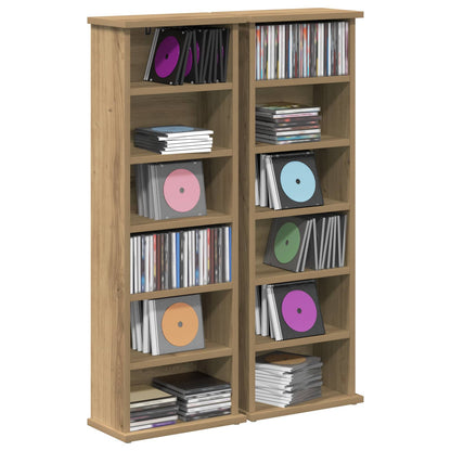CD Regal 2 Stk. Artisan-Eiche 60 x 17 x 92 cm Holzwerkstoff