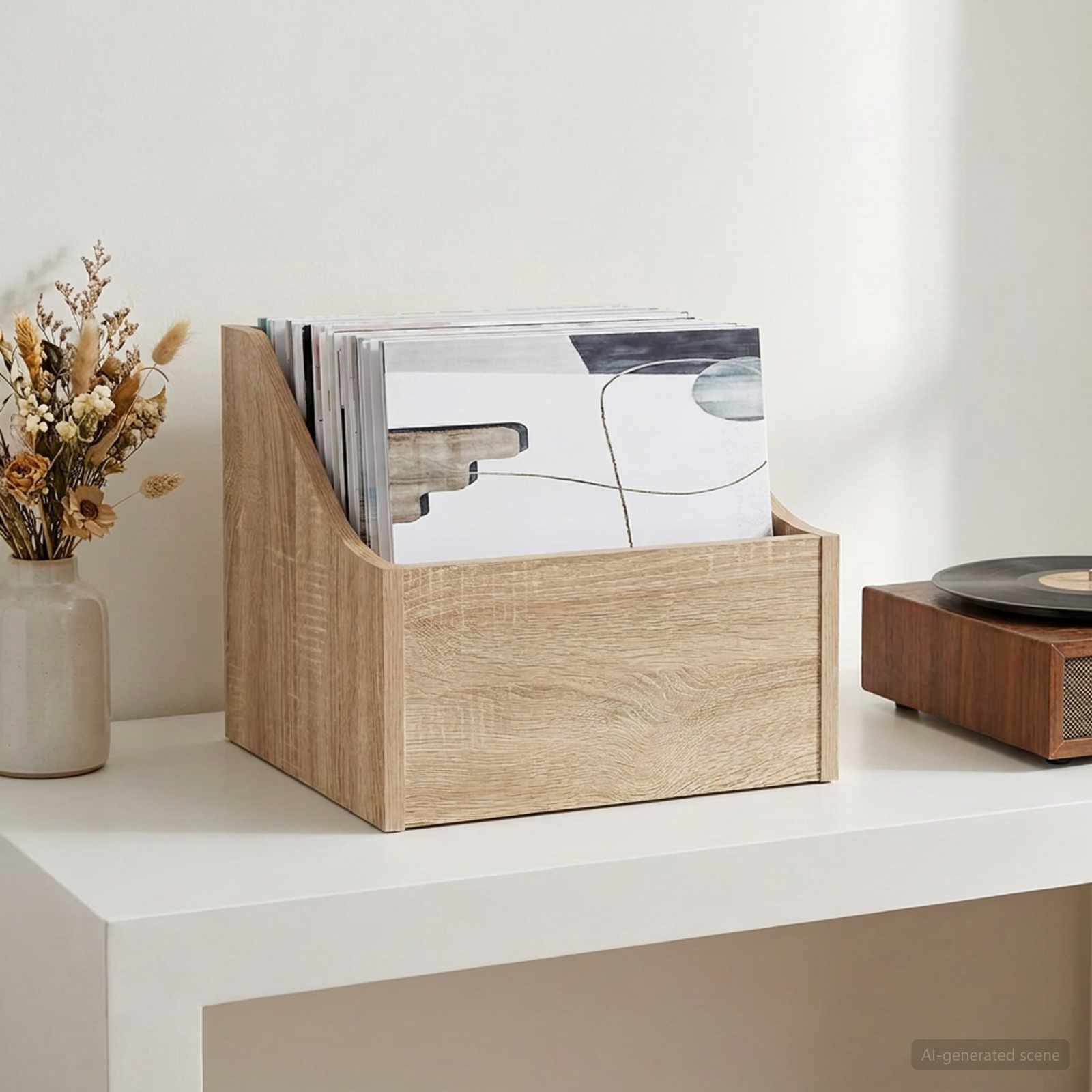 LP Plattenbox Sonoma-Eiche 37 x 33 x 32 cm Holzwerkstoff