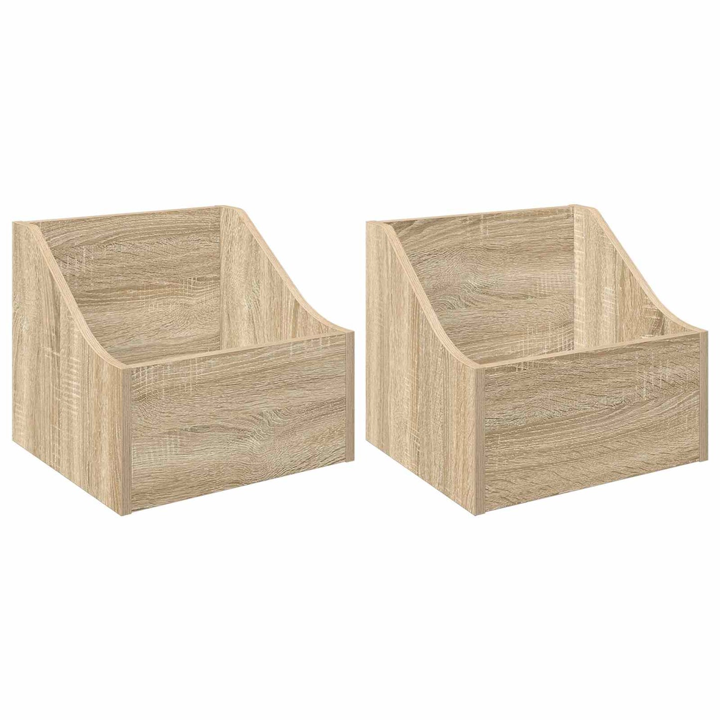 LP Plattenbox 2 Stk. Sonoma-Eiche 37 x 33 x 32 cm Holzwerkstoff