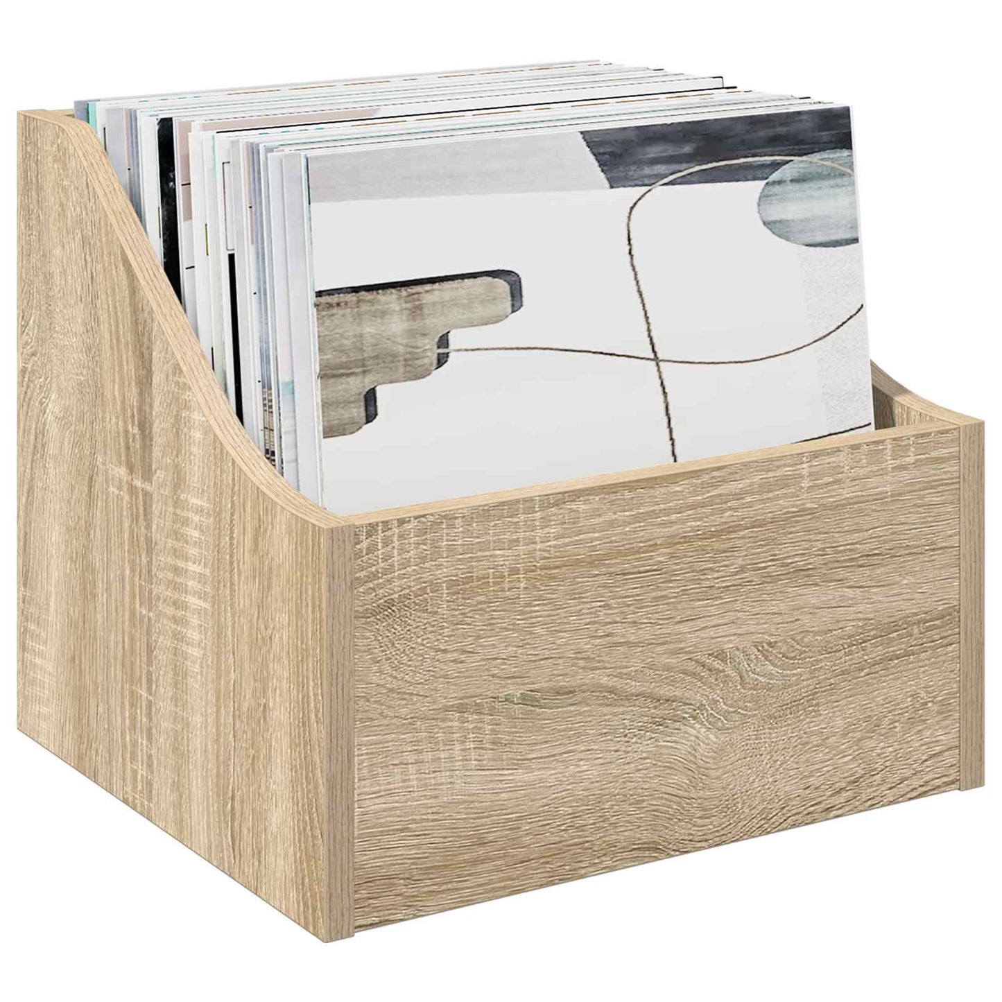 LP Plattenbox 2 Stk. Sonoma-Eiche 37 x 33 x 32 cm Holzwerkstoff