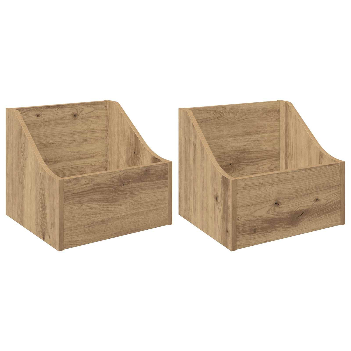 LP Plattenbox 2 Stk. Artisan-Eiche 37 x 33 x 32 cm