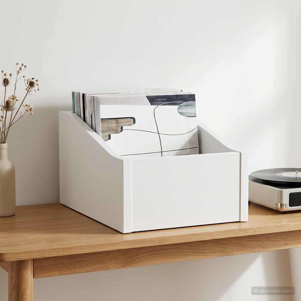 LP Plattenbox Weiß 23 x 33 x 16 cm Holzwerkstoff