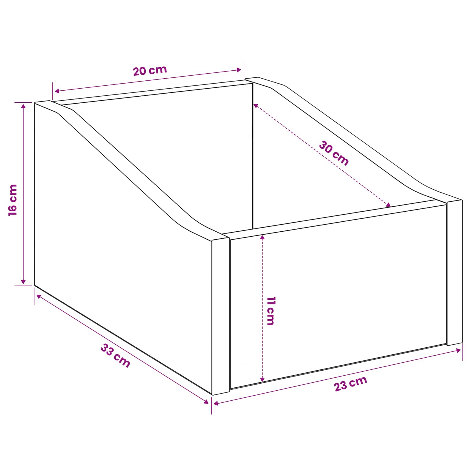 LP Plattenbox Weiß 23 x 33 x 16 cm Holzwerkstoff