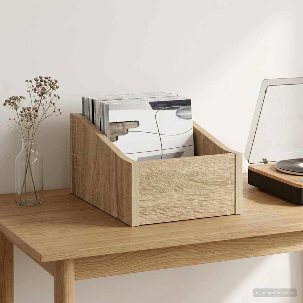 LP Plattenbox Sonoma-Eiche 23 x 33 x 16 cm Holzwerkstoff