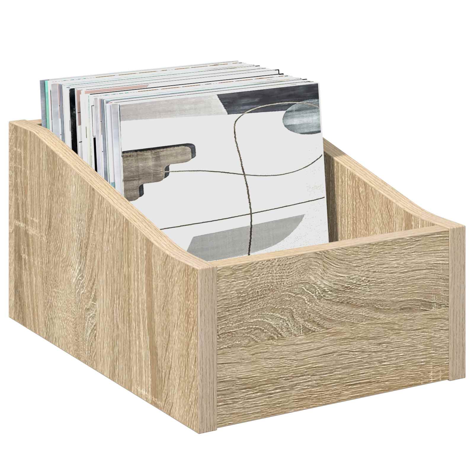 LP Plattenbox 2 Stk. Sonoma-Eiche 23 x 33 x 16 cm Holzwerkstoff