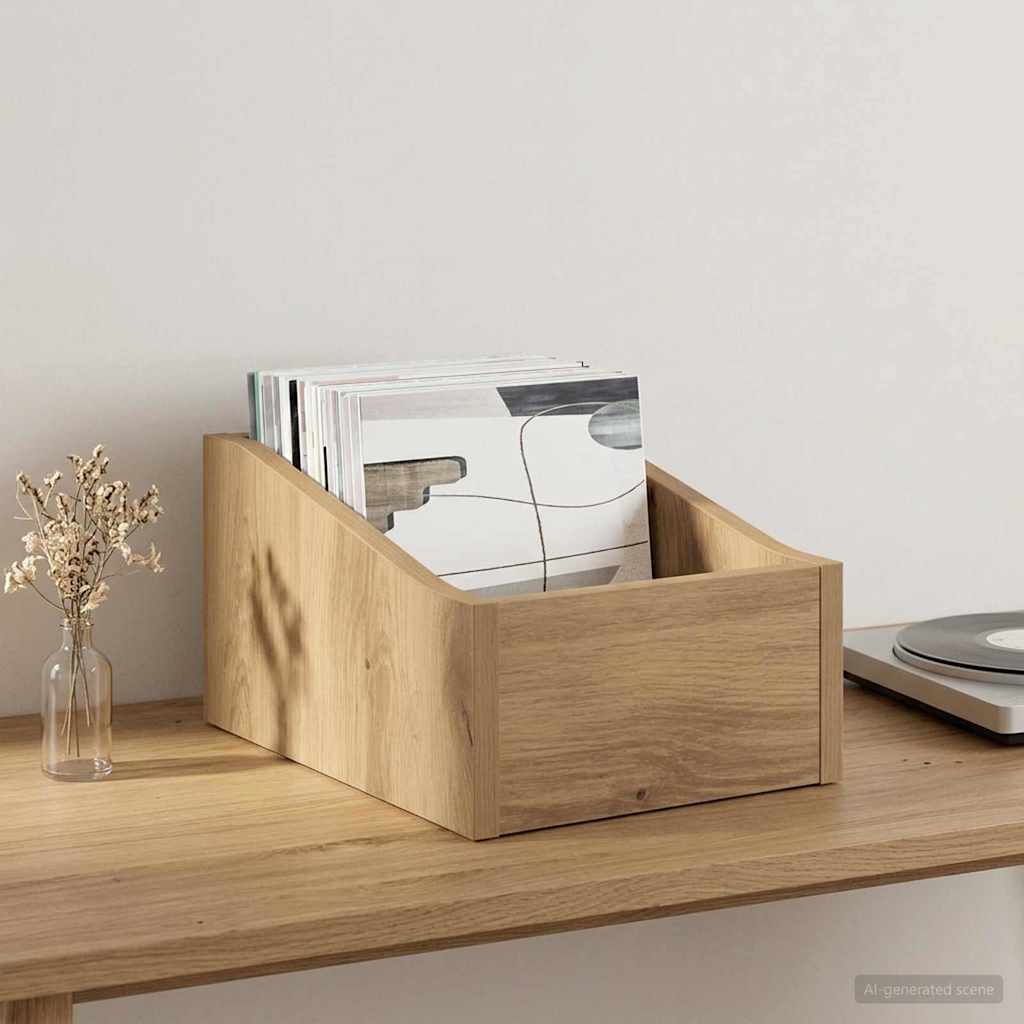 LP Plattenbox Artisan-Eiche 23 x 33 x 16 cm Holzwerkstoff