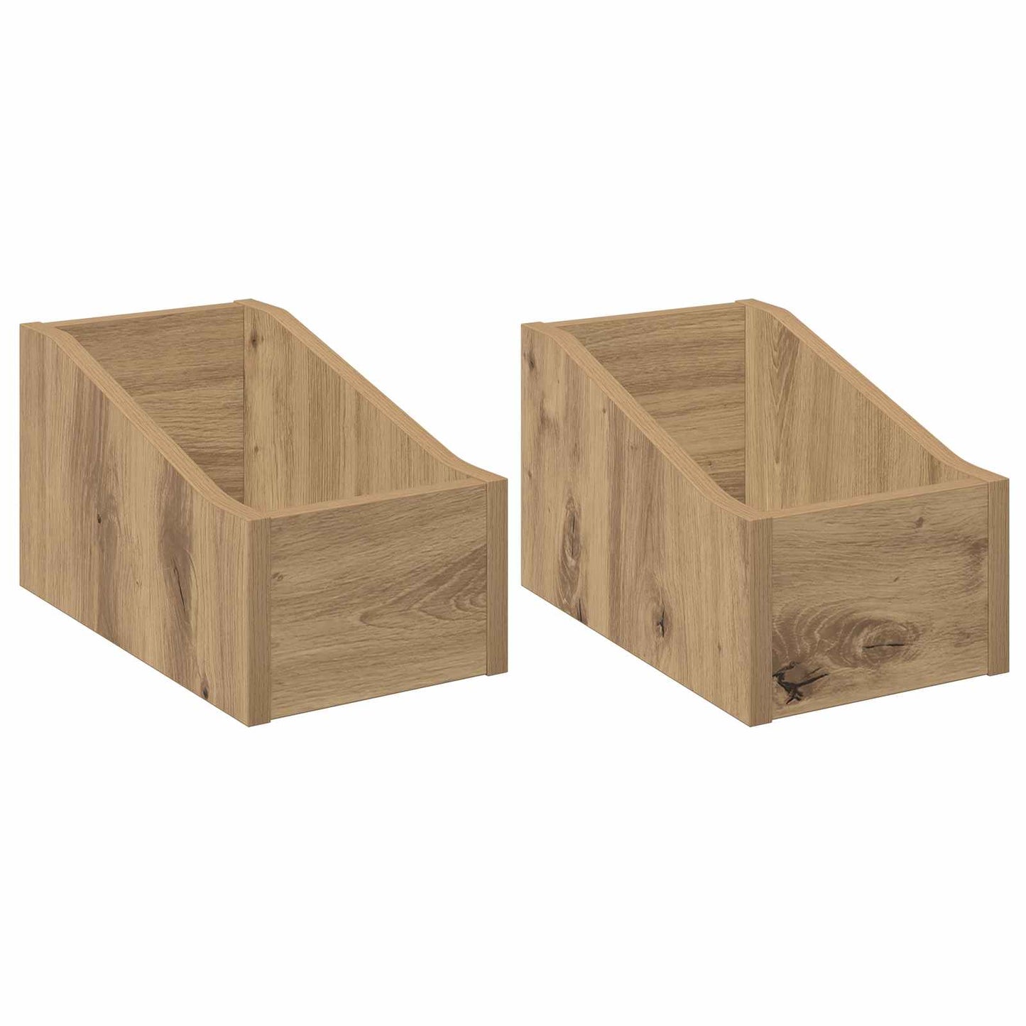 LP Plattenbox 2 Stk. Artisan-Eiche 18 x 32 x 18 cm