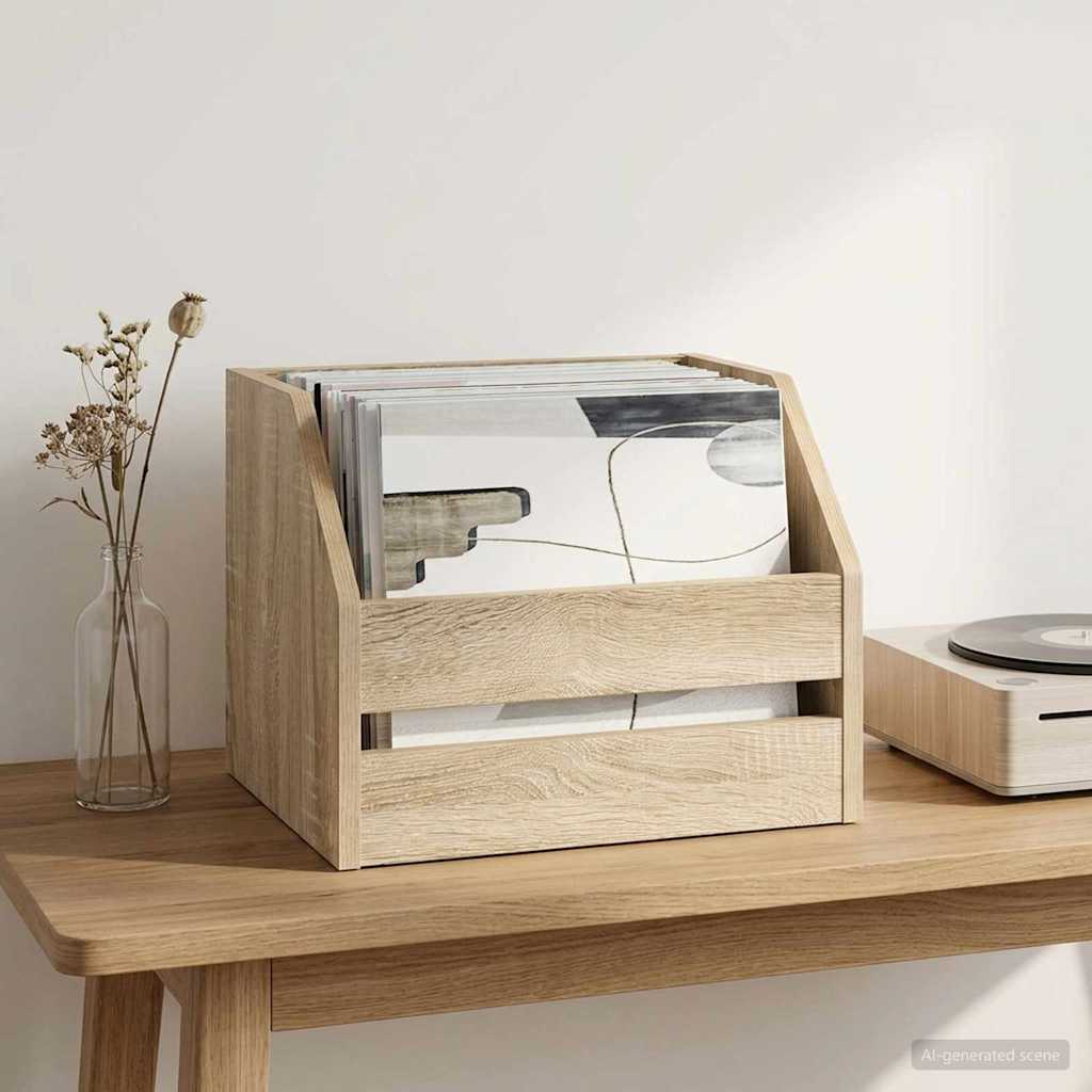 Vinyl Album Box Sonoma-Eiche 38 x 30 x 29 cm Holzwerkstoff