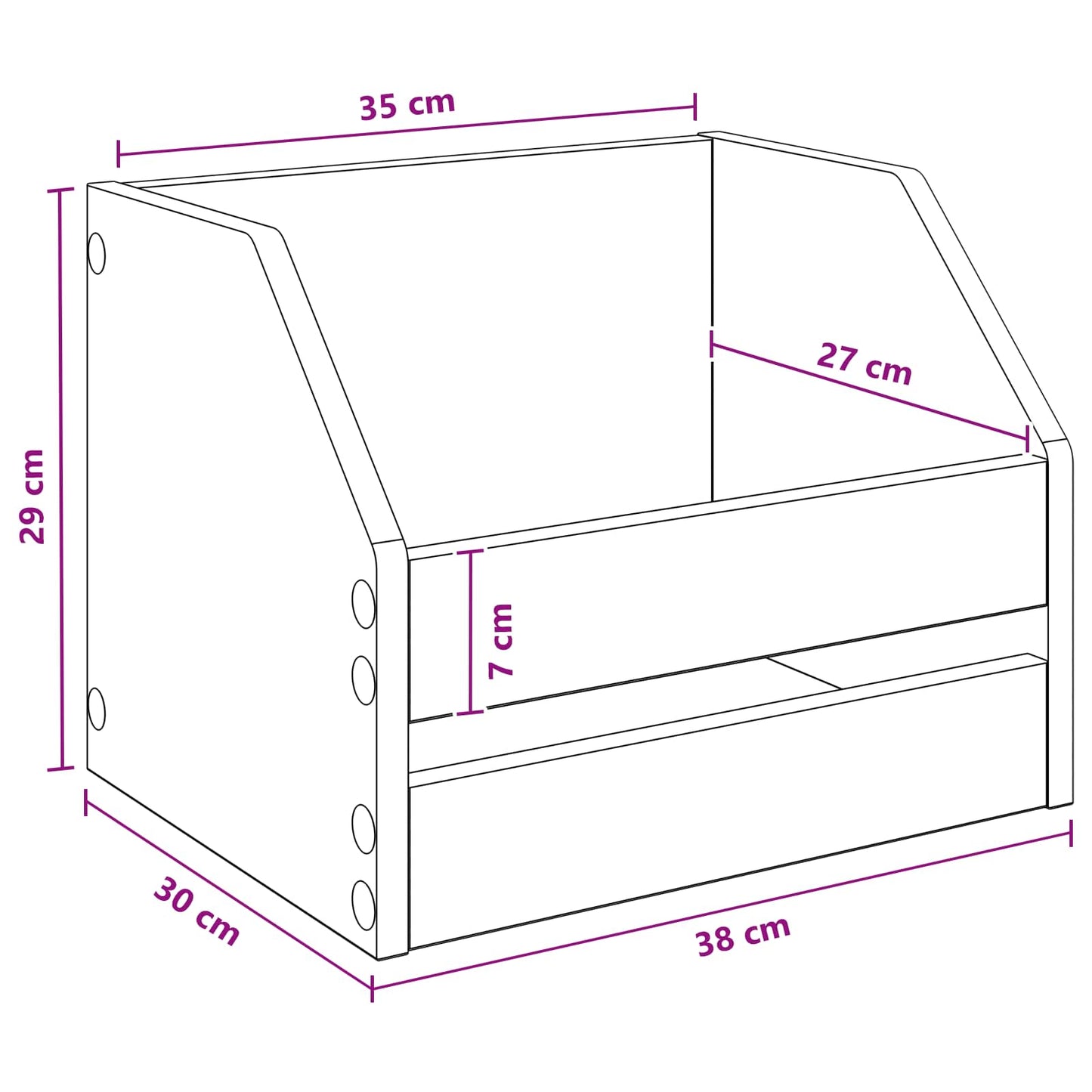 Vinyl Album Box Sonoma-Eiche 38 x 30 x 29 cm Holzwerkstoff