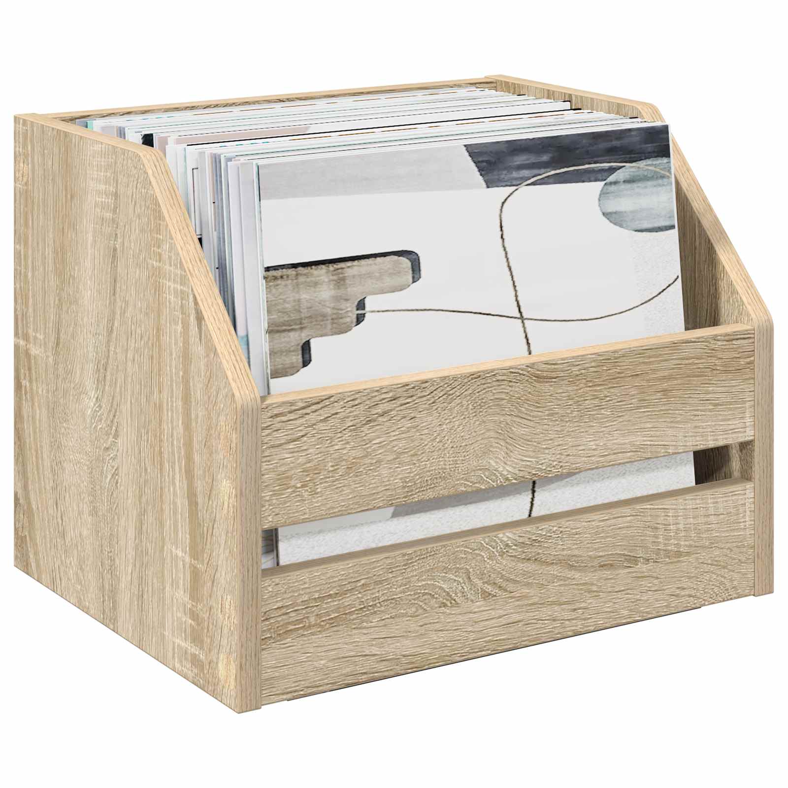 Vinyl Album Box 2 Stk. Sonoma-Eiche 38 x 30 x 29 cm