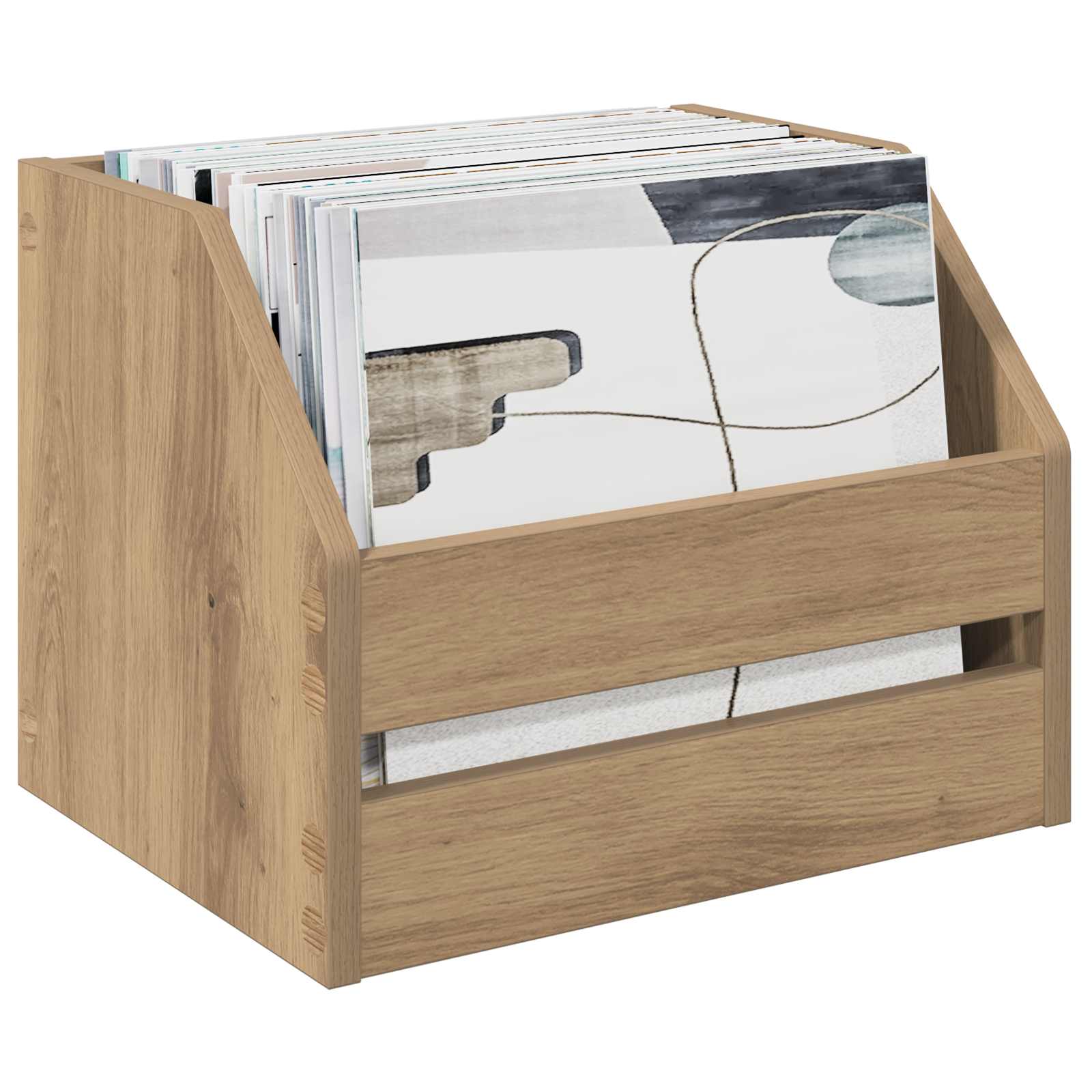 Vinyl Album Box Artisan-Eiche 38 x 30 x 29 cm Holzwerkstoff