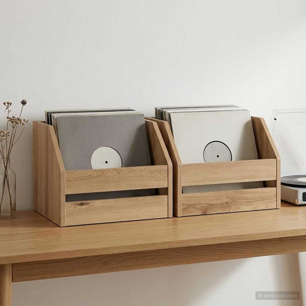 Vinyl Album Box 2 Stk. Artisan-Eiche 38 x 30 x 29 cm