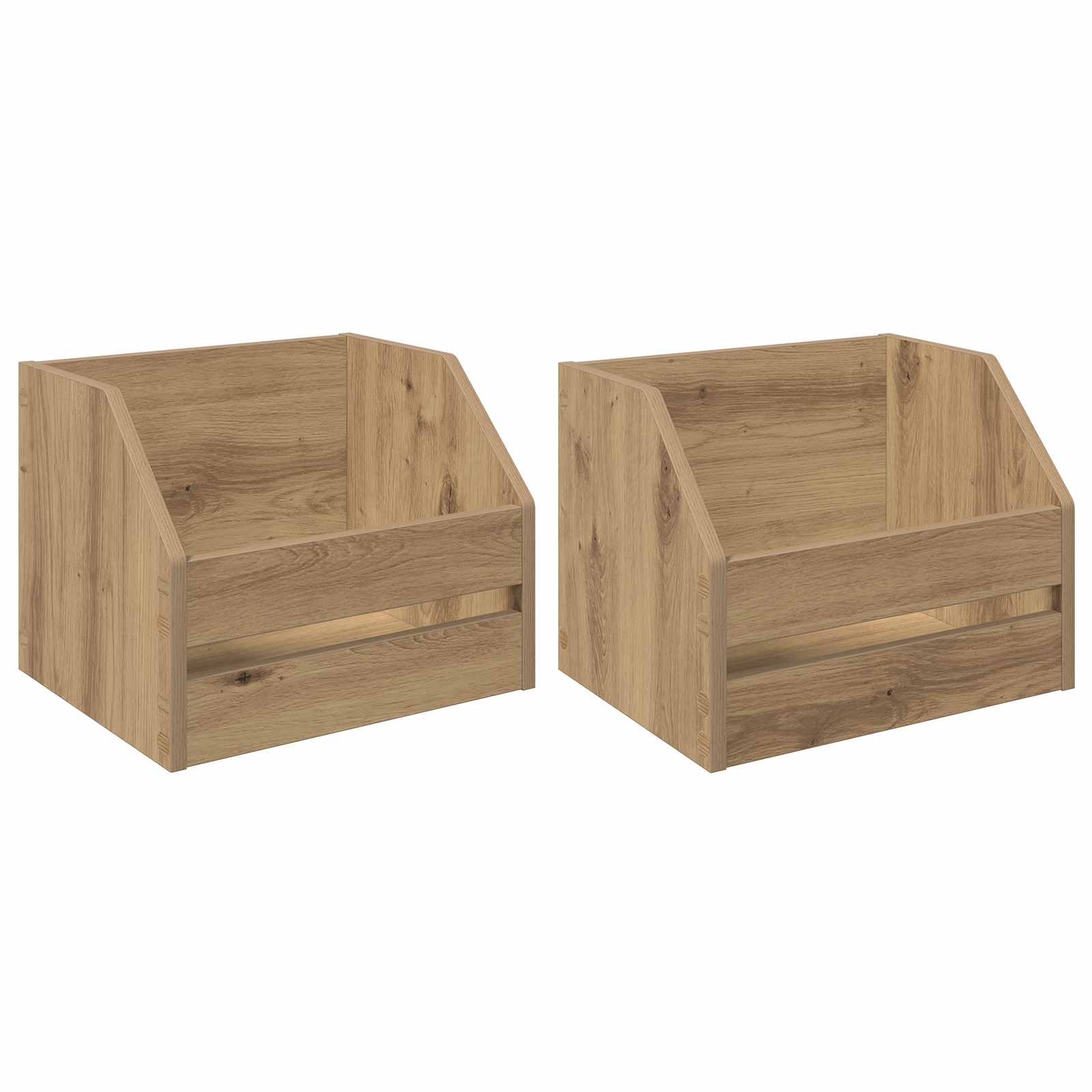Vinyl Album Box 2 Stk. Artisan-Eiche 38 x 30 x 29 cm