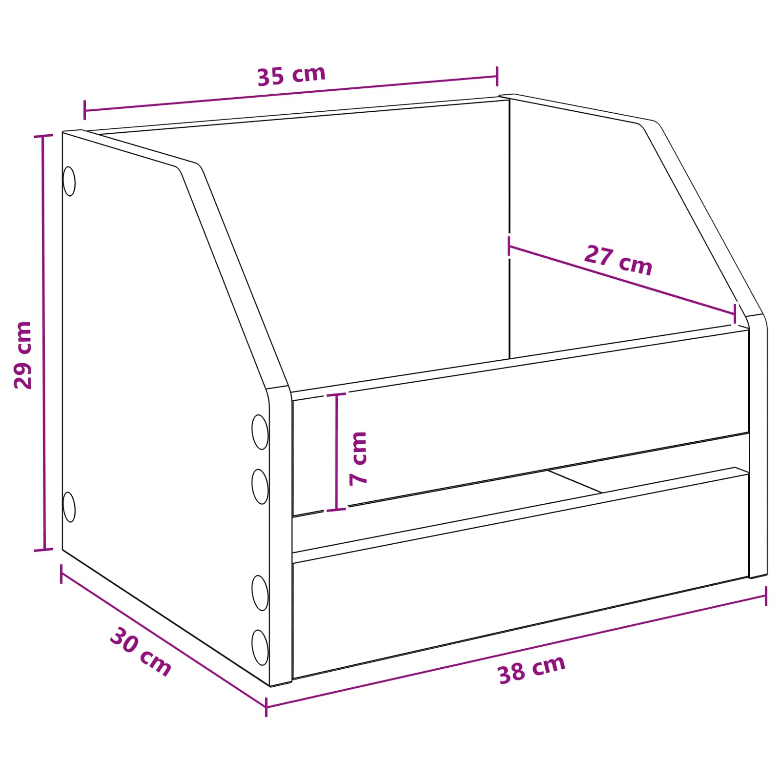 Vinyl Album Box 2 Stk. Artisan-Eiche 38 x 30 x 29 cm