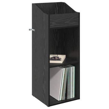 Schallplattenschrank Schwarz Eichen-Optik 36 x 36 x 95,5 cm