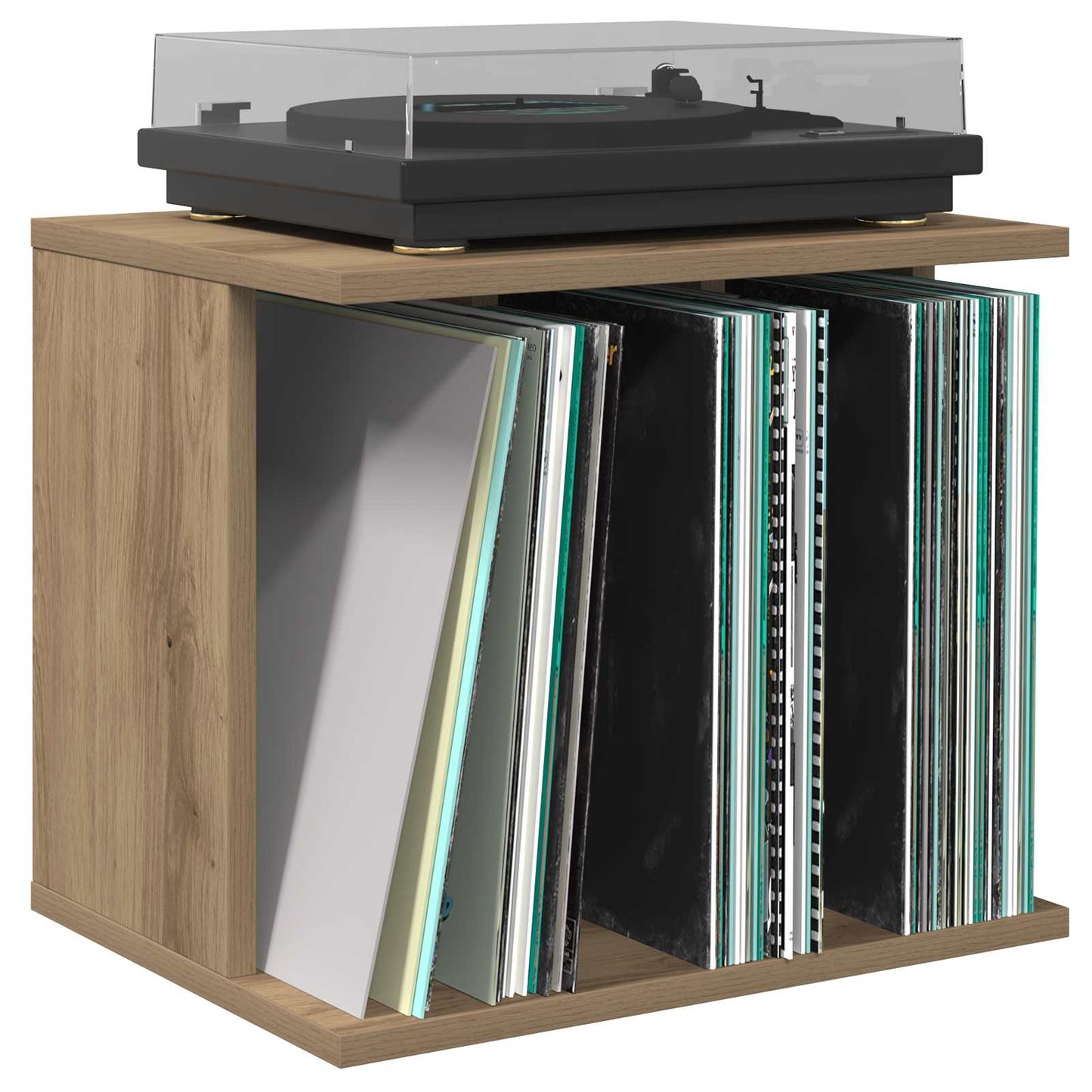 Vinyl Plattenaufbewahrung Artisan-Eiche 42 x 33 x 36 cm