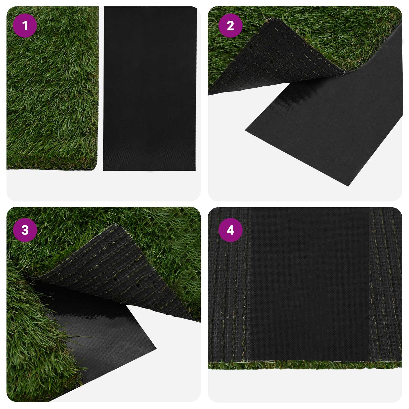 Selbstklebendes Kunstrasenband Schwarz 15 cm x 20 m Vliesstoff