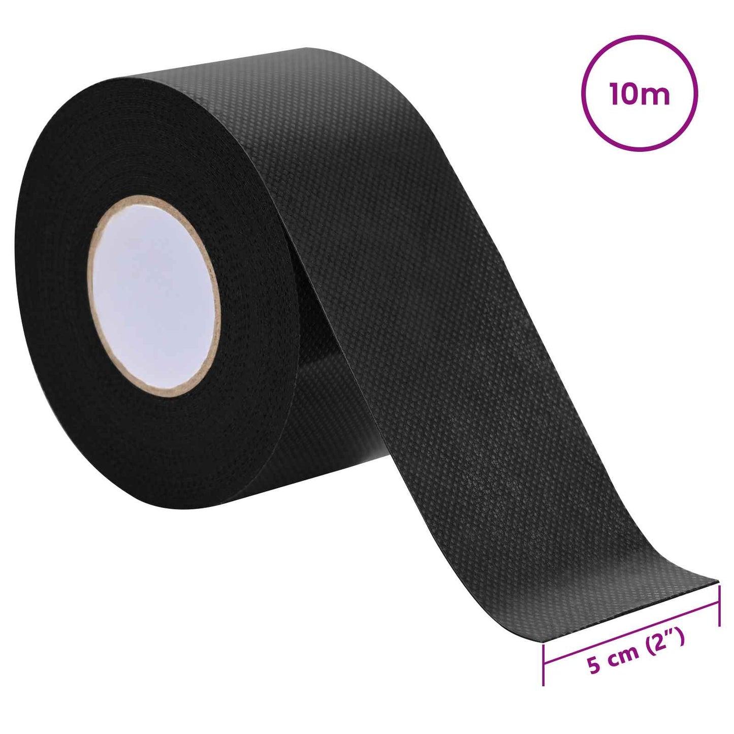 Selbstklebendes Kunstrasenband Schwarz 5 cm x 10 m Vliesstoff