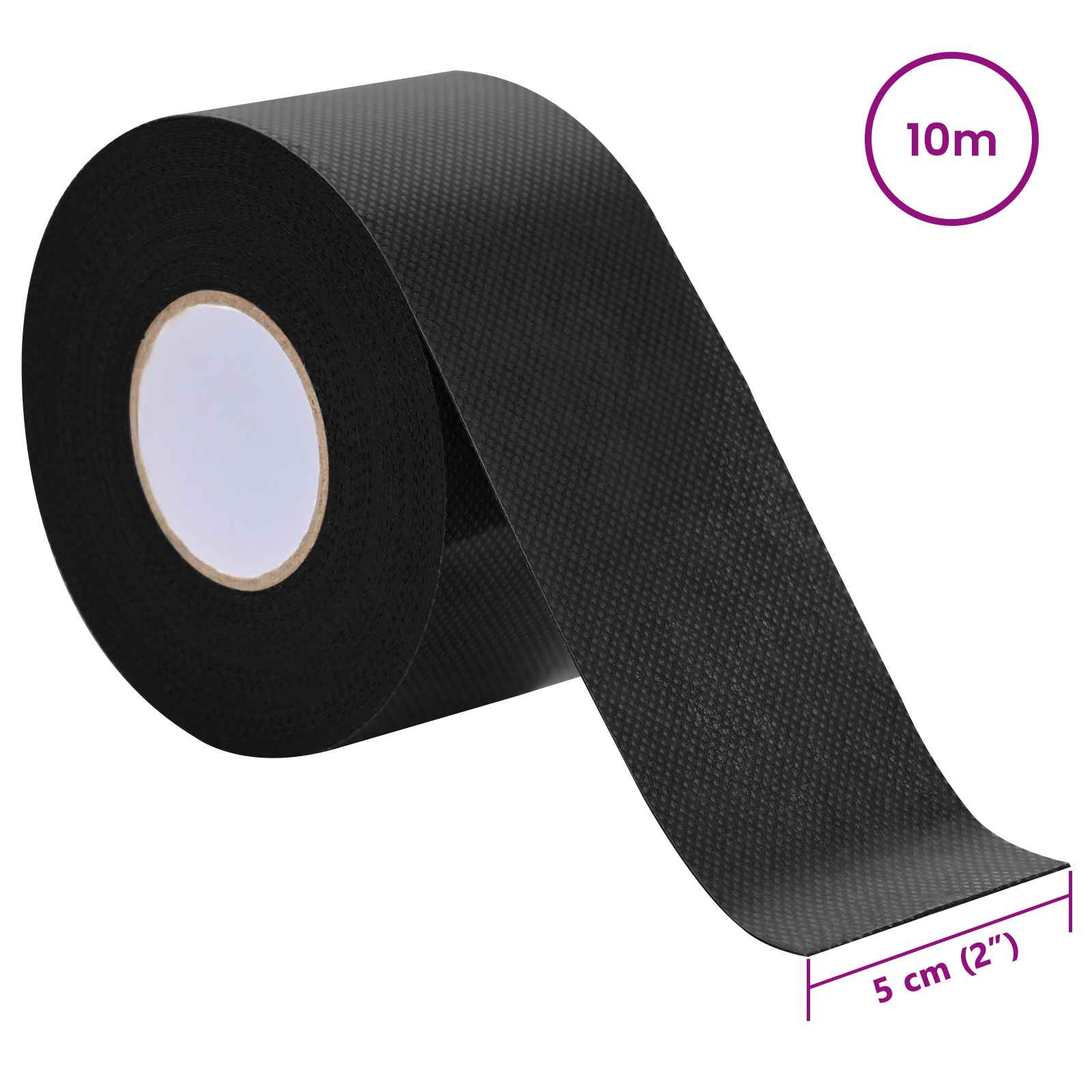 Selbstklebendes Kunstrasenband Schwarz 5 cm x 10 m Vliesstoff