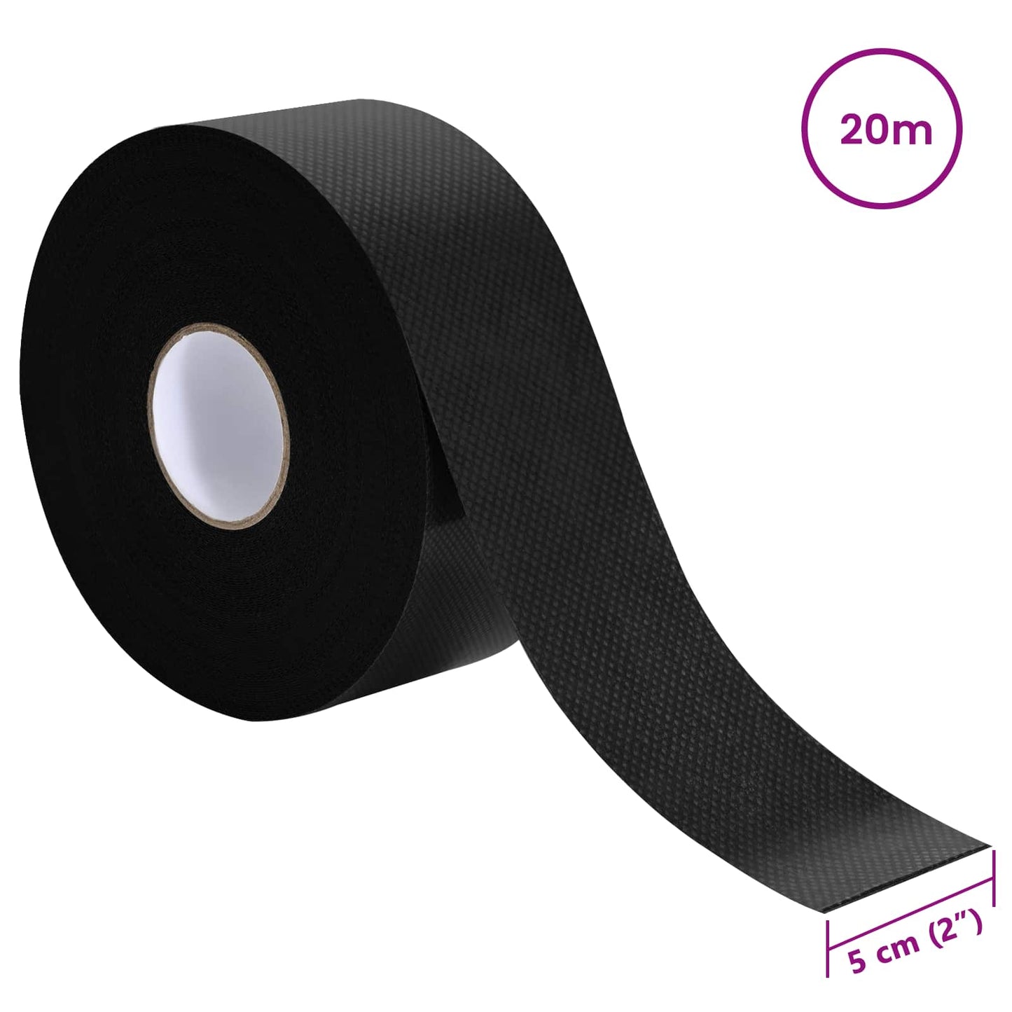 Selbstklebendes Kunstrasenband Schwarz 20 x 0,05 cm Vliesstoff