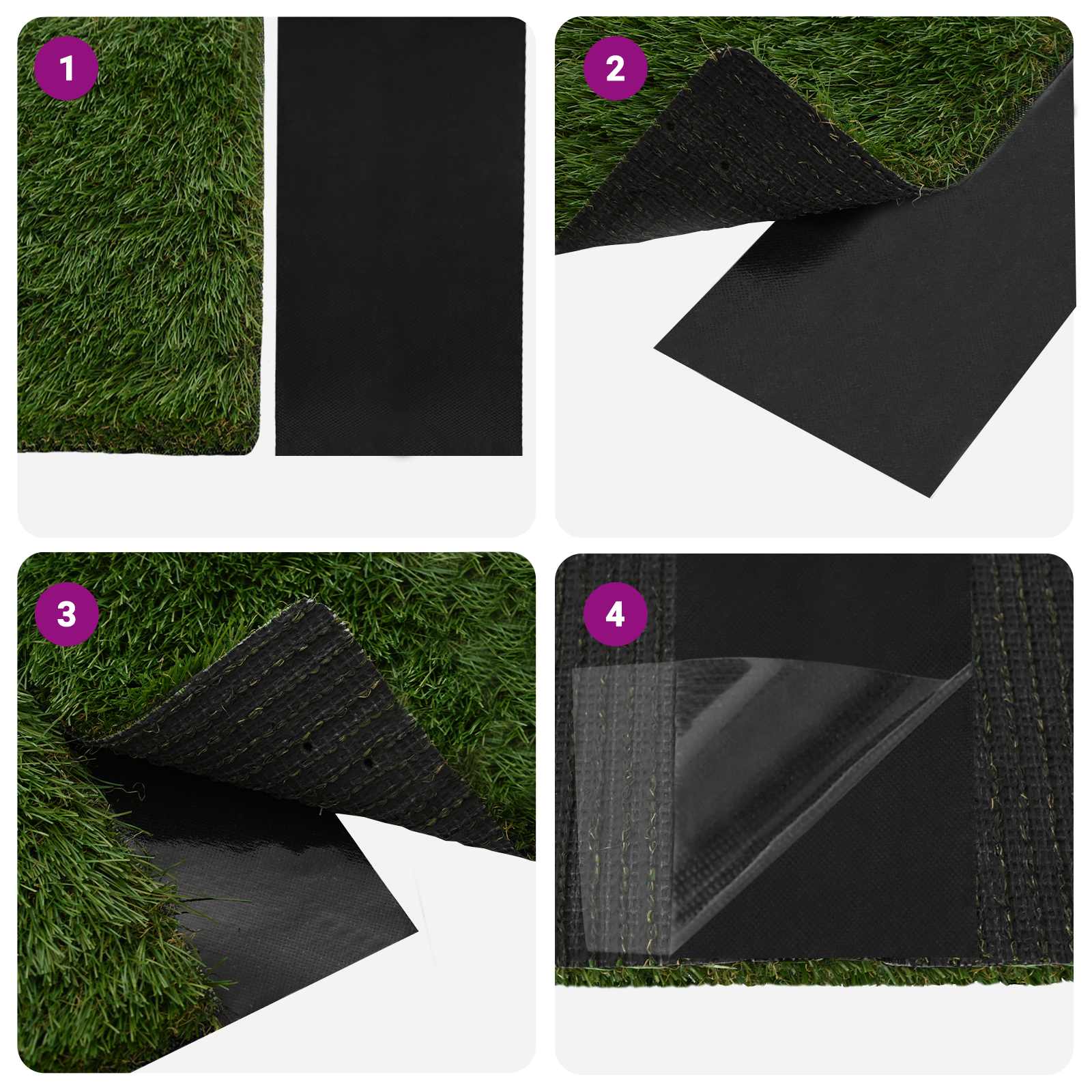 Selbstklebendes Kunstrasenband Schwarz 20 x 0,15 cm Vliesstoff