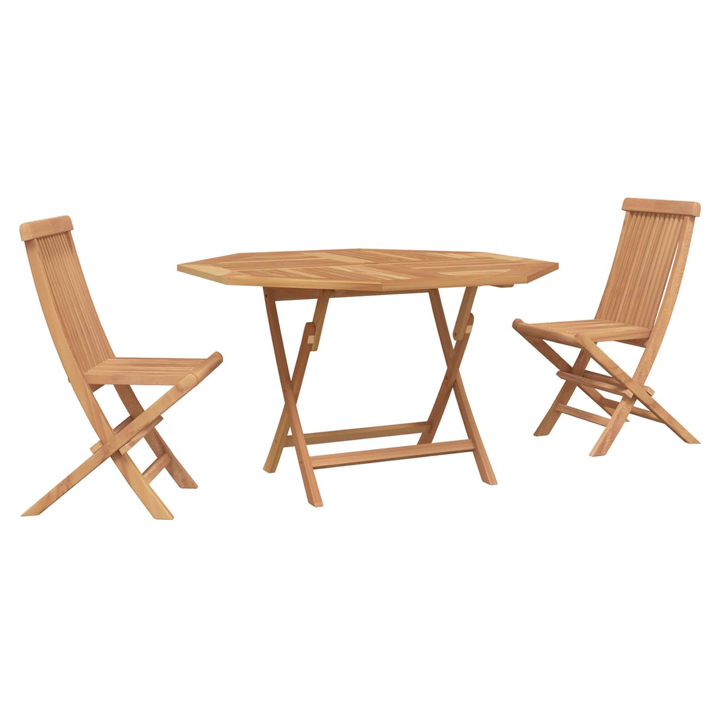 Garten Bistro Set 3 pcs Braun Massivholz Teak