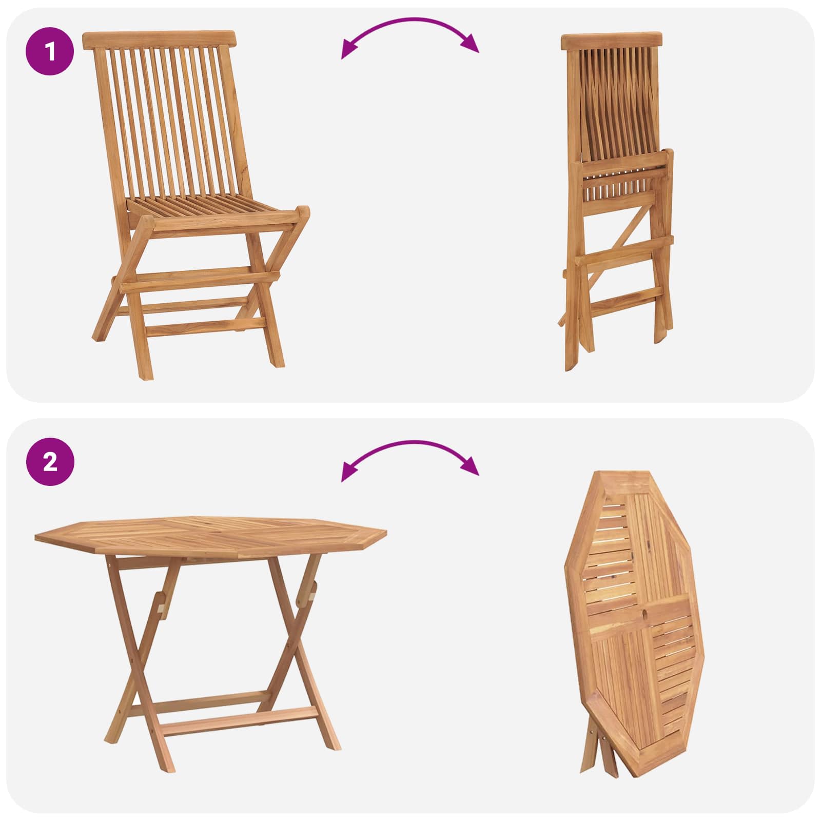 Garten Bistro Set 3 pcs Braun Massivholz Teak