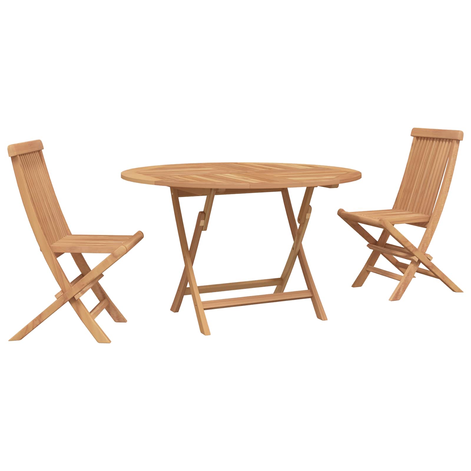 Garten Bistro Set 3 stk. Natur Massivholz Teak