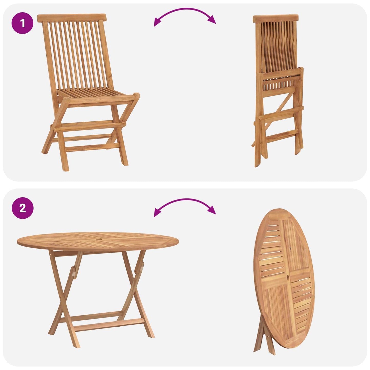 Garten Bistro Set 3 stk. Natur Massivholz Teak