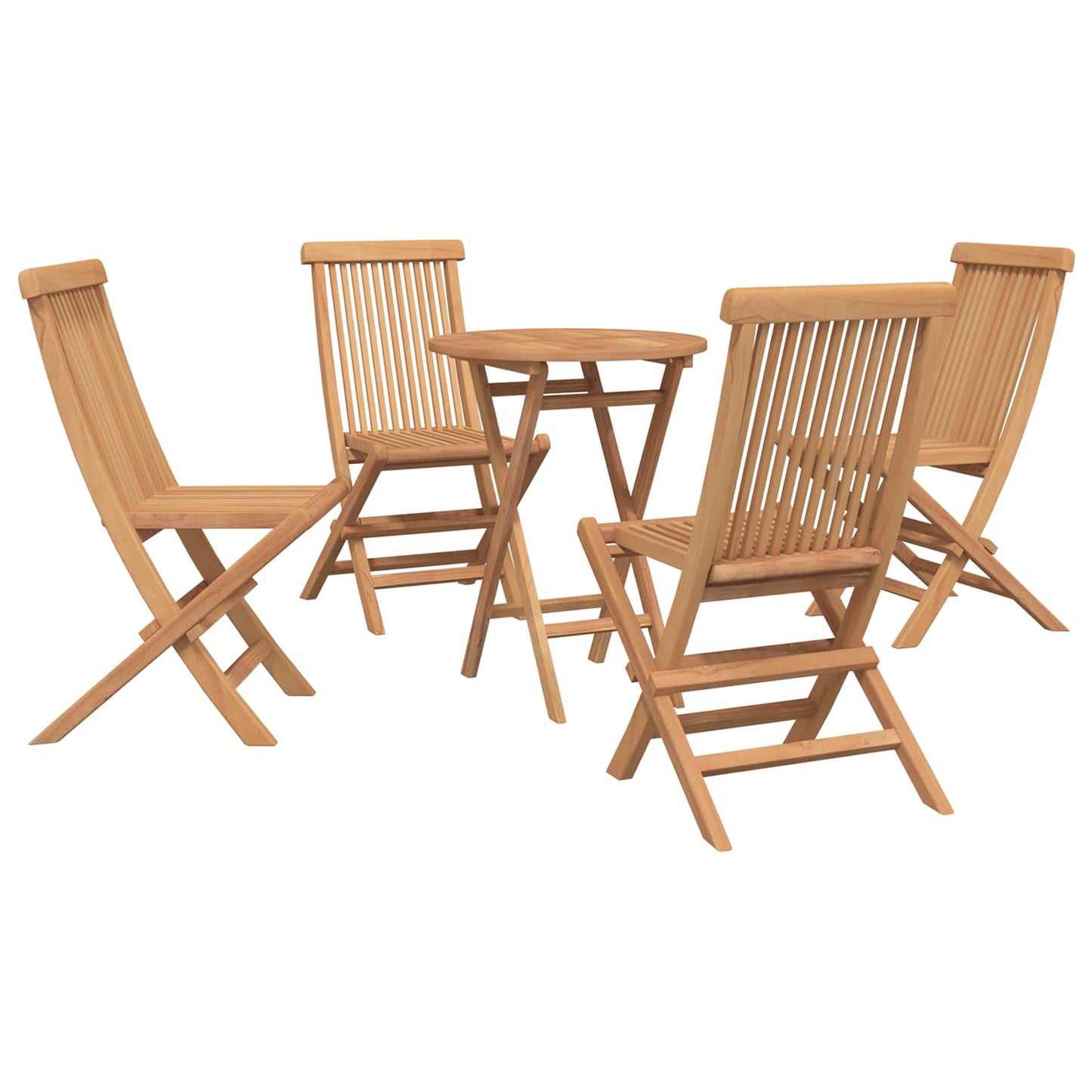 Gartenset 5 stk. Braun Massivholz Teak